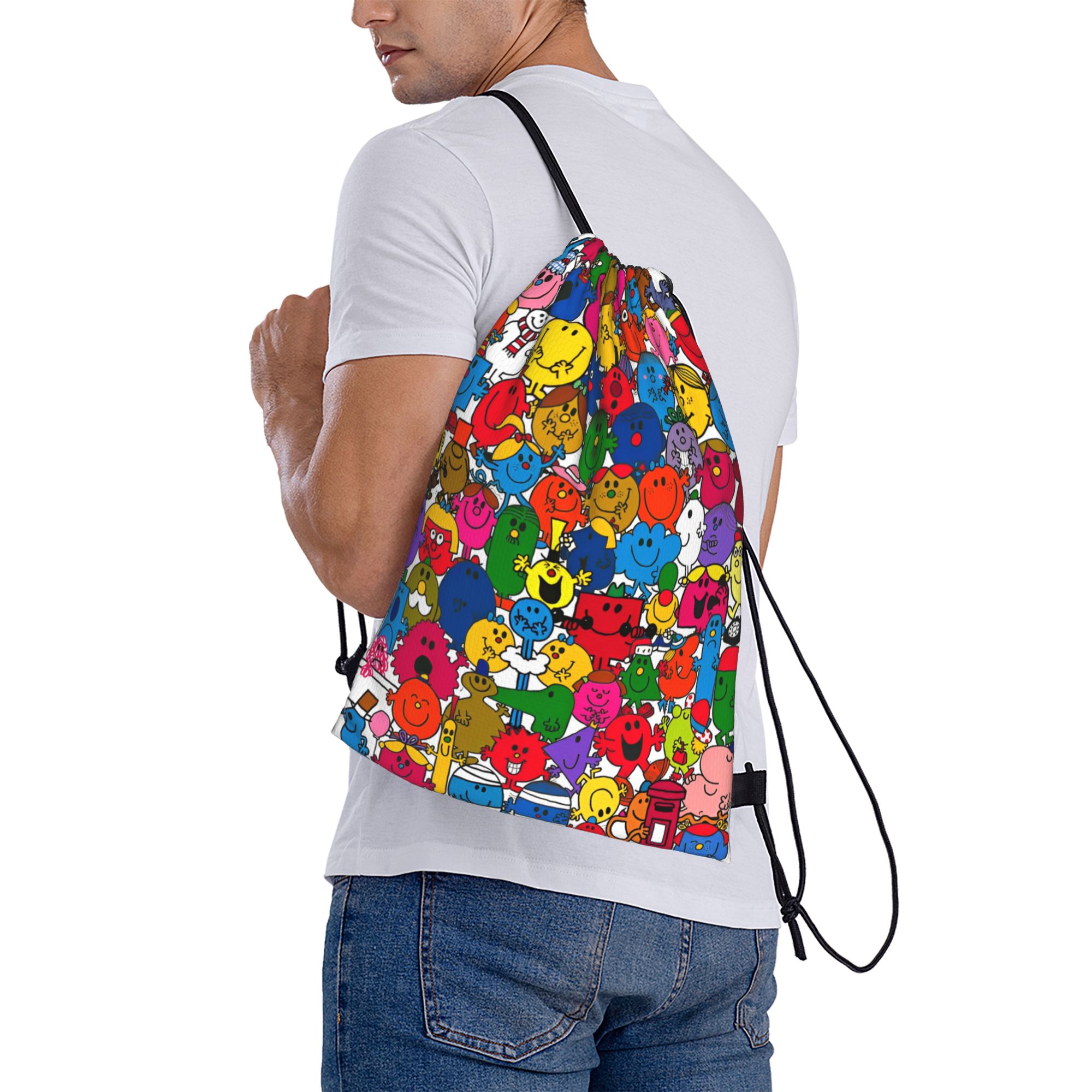 Drawstring Gym Bag - Mr M-Men Cartoon Little M-Miss Bolsa