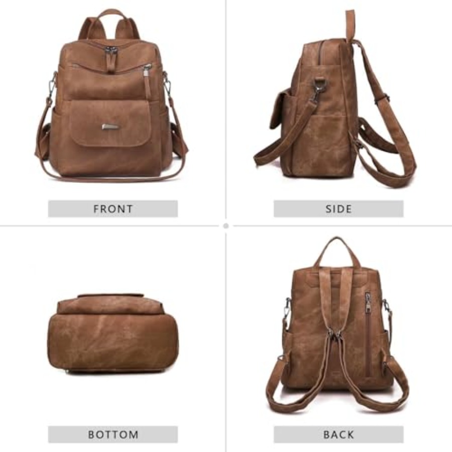 Mochila de Couro PU para Mulhe - Fashion Backpack Women avaliação e preço